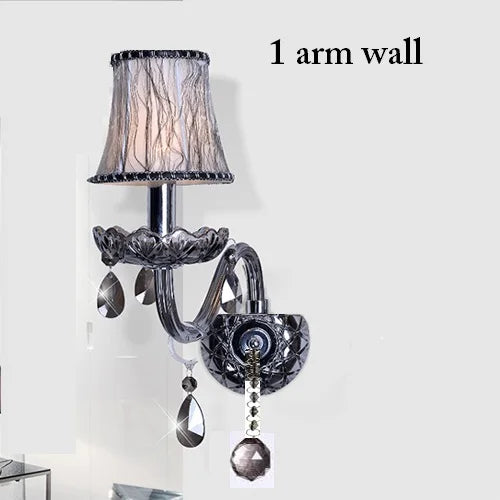 Modern Smoky Grey Fashion Luxury Large Crystal Chandelier Light Living Room Bedroom Hotel Villa Lustre Cristal Fixture