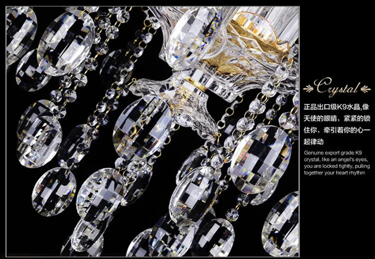 Modern Luxury led crystal chandelier crystal pendant droplight lustre light dining room Cafe children room candle chandeliers