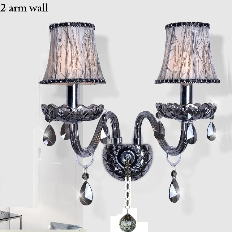 Modern Smoky Grey Fashion Luxury Large Crystal Chandelier Light Living Room Bedroom Hotel Villa Lustre Cristal Fixture