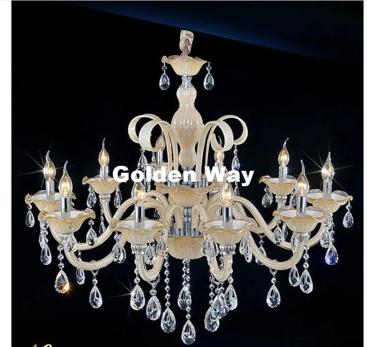 Modern Crystal Chandelier White Lighting European Style Glass Chandeliers Light for Living Dining Room Restaurant Decora