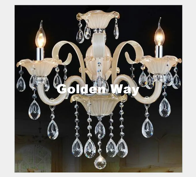 Modern Crystal Chandelier White Lighting European Style Glass Chandeliers Light for Living Dining Room Restaurant Decora