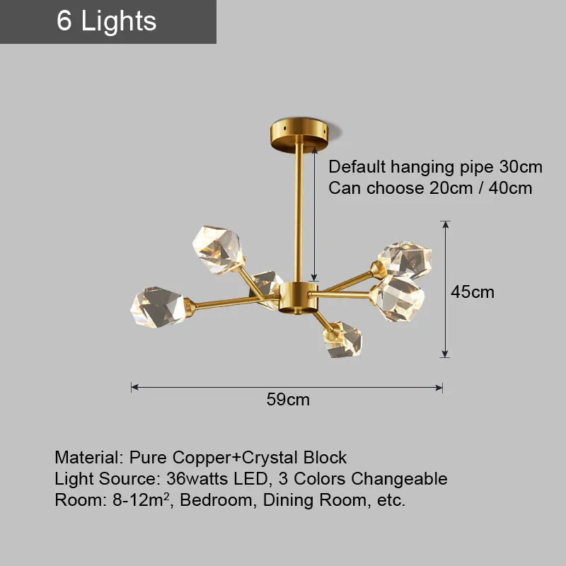 Sputnik chandelier for Living Room Bedroom Dining Room Kitchen Decor Modern luxury lamp Indoor design large crystal chandeliers