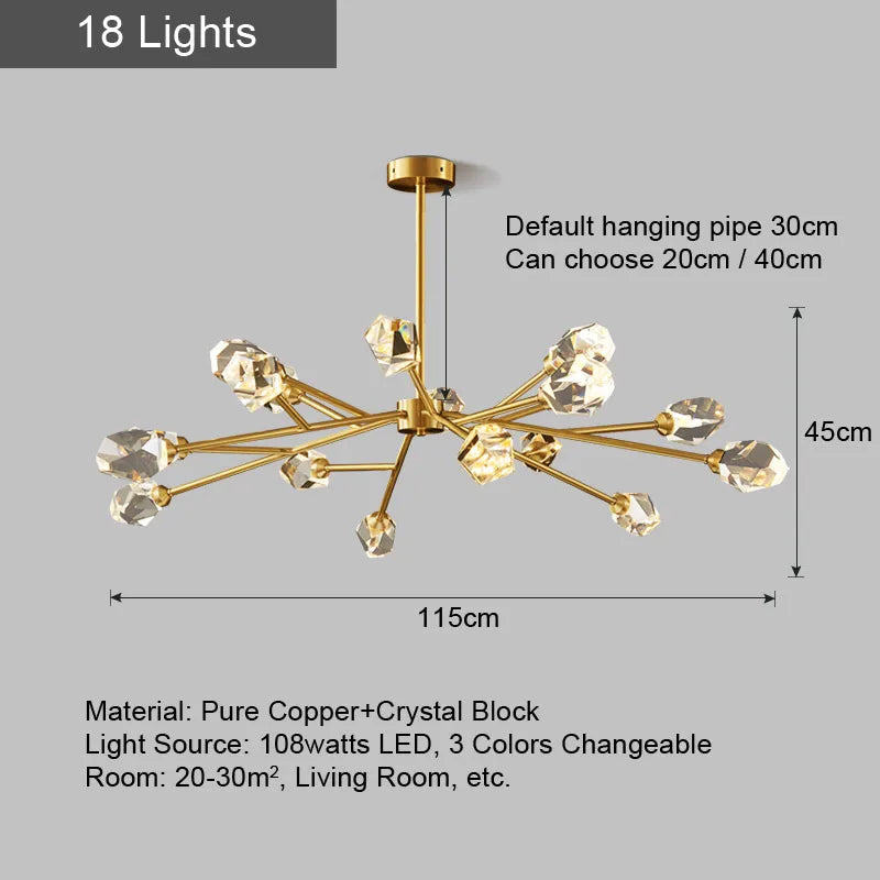 Sputnik chandelier for Living Room Bedroom Dining Room Kitchen Decor Modern luxury lamp Indoor design large crystal chandeliers