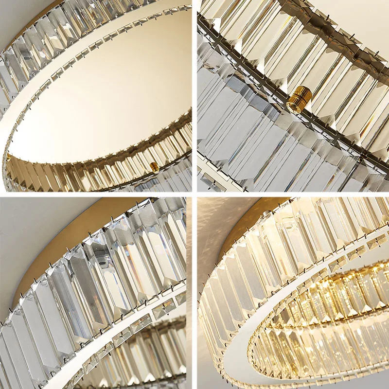 Modern Gold Crystal  Ceiling Chandelier for  Living Room Bedroom Luxury Round Ceiling light  Led Indoor Lighting Decor