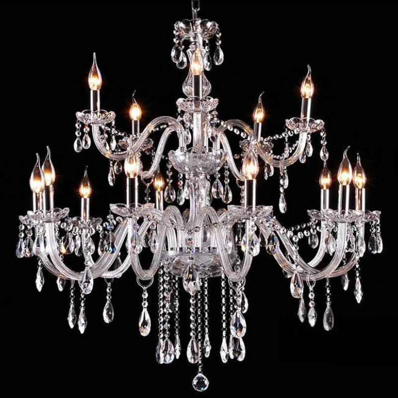 Crystal Chandelier Home Lighting Lustres De Cristal E14 Bulb Light Fixtures Chandelier and Pendant Living Room Indoor Lamp