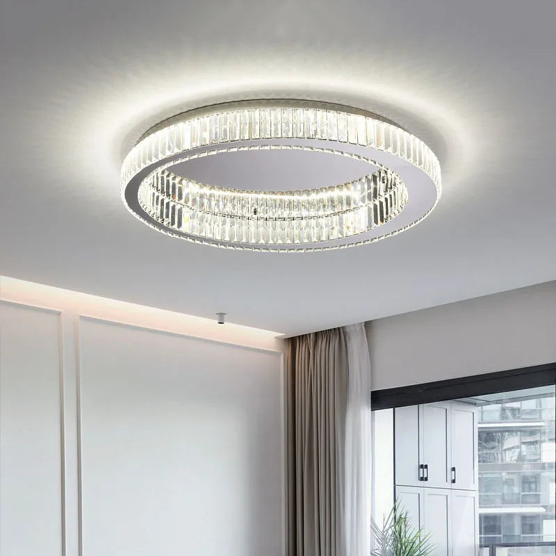 Modern Gold Crystal  Ceiling Chandelier for  Living Room Bedroom Luxury Round Ceiling light  Led Indoor Lighting Decor