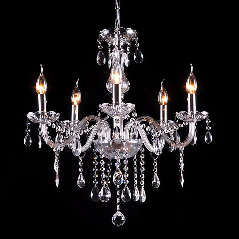 Crystal Chandelier Home Lighting Lustres De Cristal E14 Bulb Light Fixtures Chandelier and Pendant Living Room Indoor Lamp