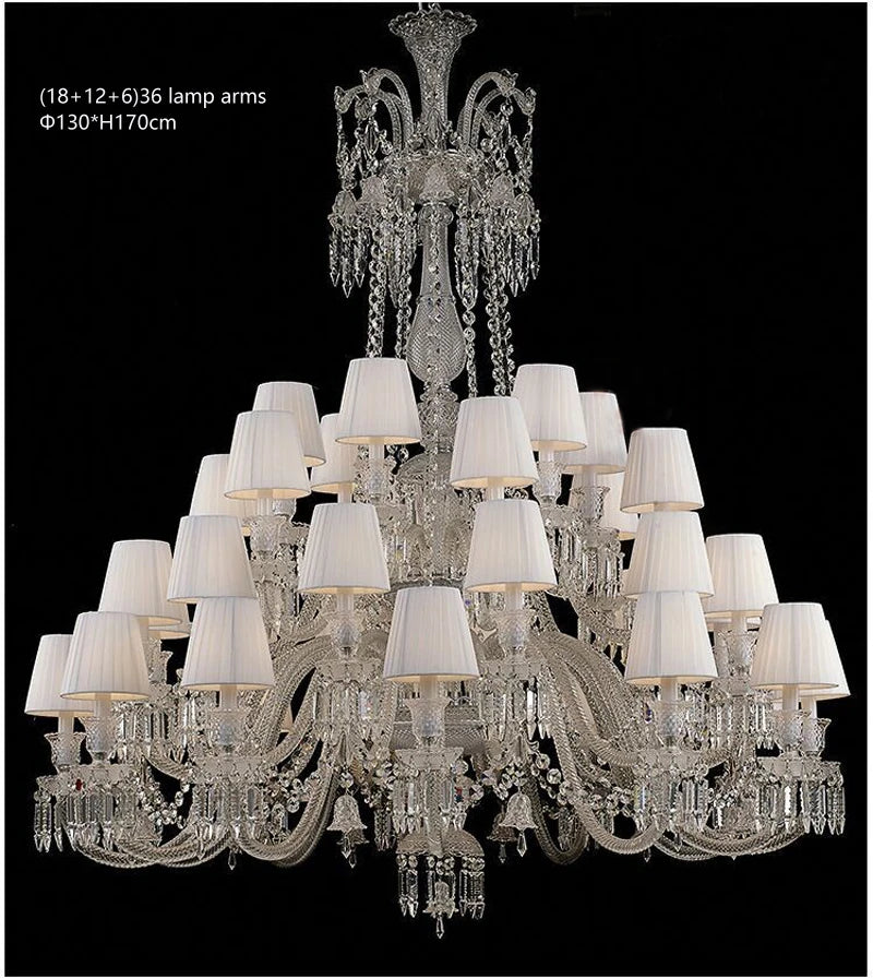European Crystal Chandelier Living Room Dining Room Bedroom Villa Staircase Lamps White Candle Study Light Transparent Luminaire