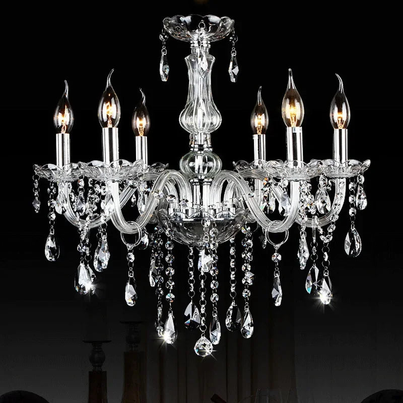 Crystal Chandelier Home Lighting Lustres De Cristal E14 Bulb Light Fixtures Chandelier and Pendant Living Room Indoor Lamp