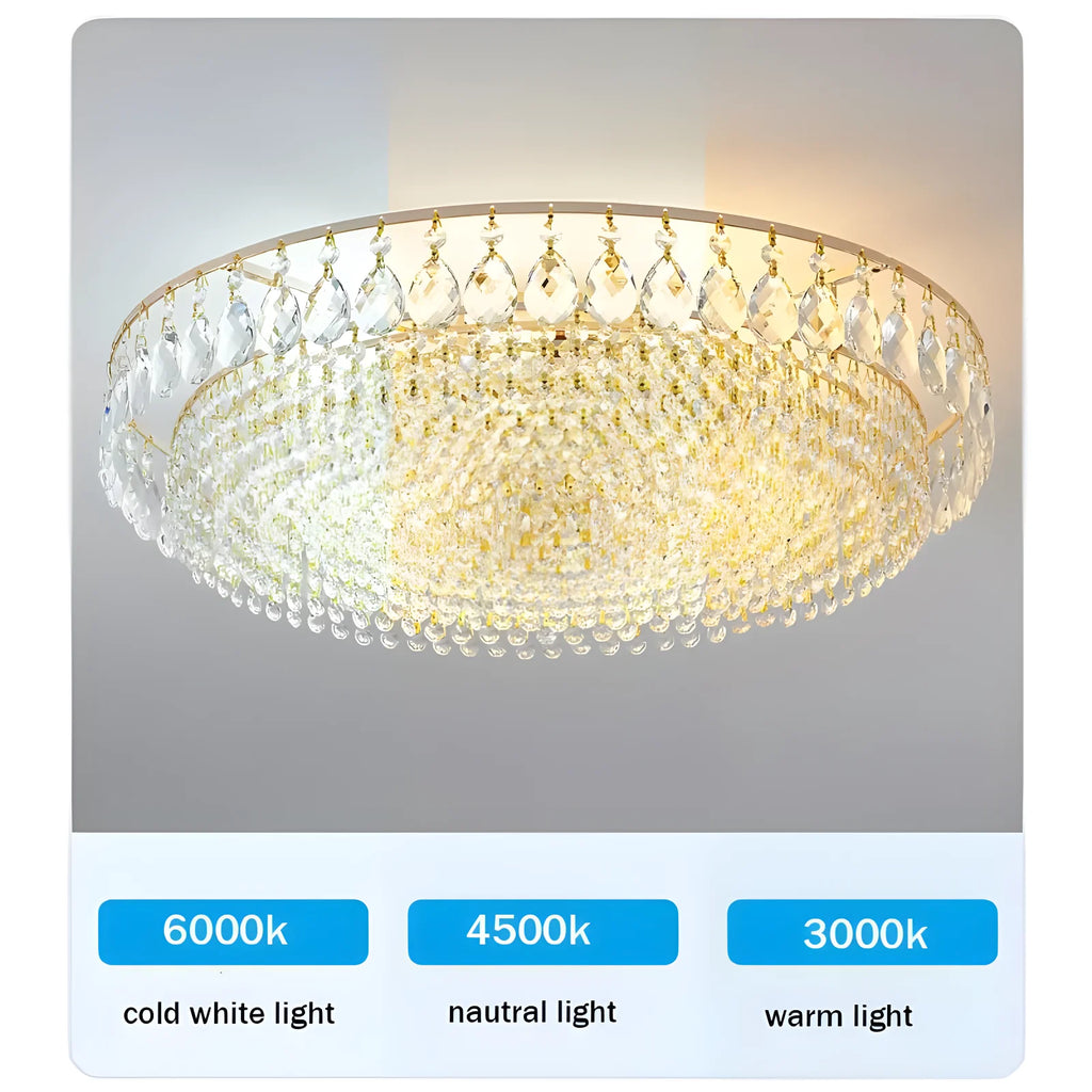 Modern Luxury Crystal Chandelier Luxury Villa Art Living Room Creative Round LED Crystal Ceiling Lamp Hotel hall Room Decoration
