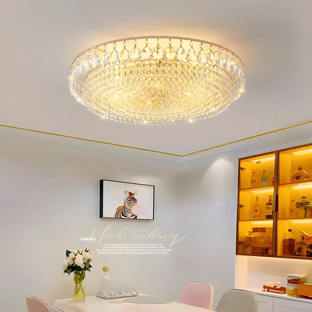 Modern Luxury Crystal Chandelier Luxury Villa Art Living Room Creative Round LED Crystal Ceiling Lamp Hotel hall Room Decoration