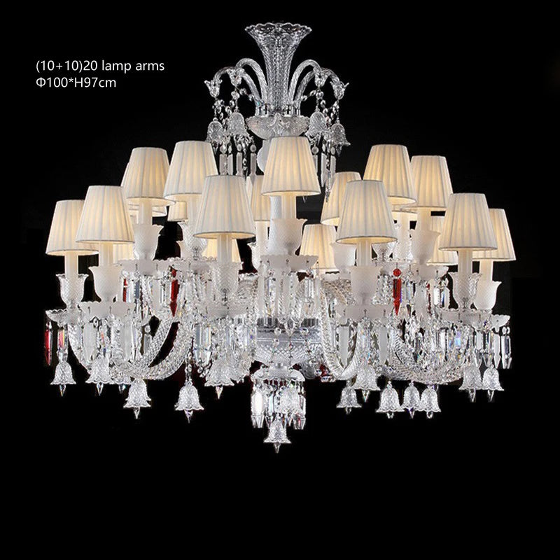 European Crystal Chandelier Living Room Dining Room Bedroom Villa Staircase Lamps White Candle Study Light Transparent Luminaire