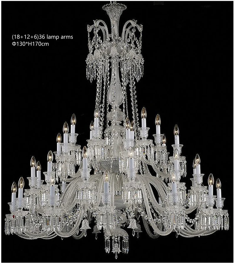 European Crystal Chandelier Living Room Dining Room Bedroom Villa Staircase Lamps White Candle Study Light Transparent Luminaire