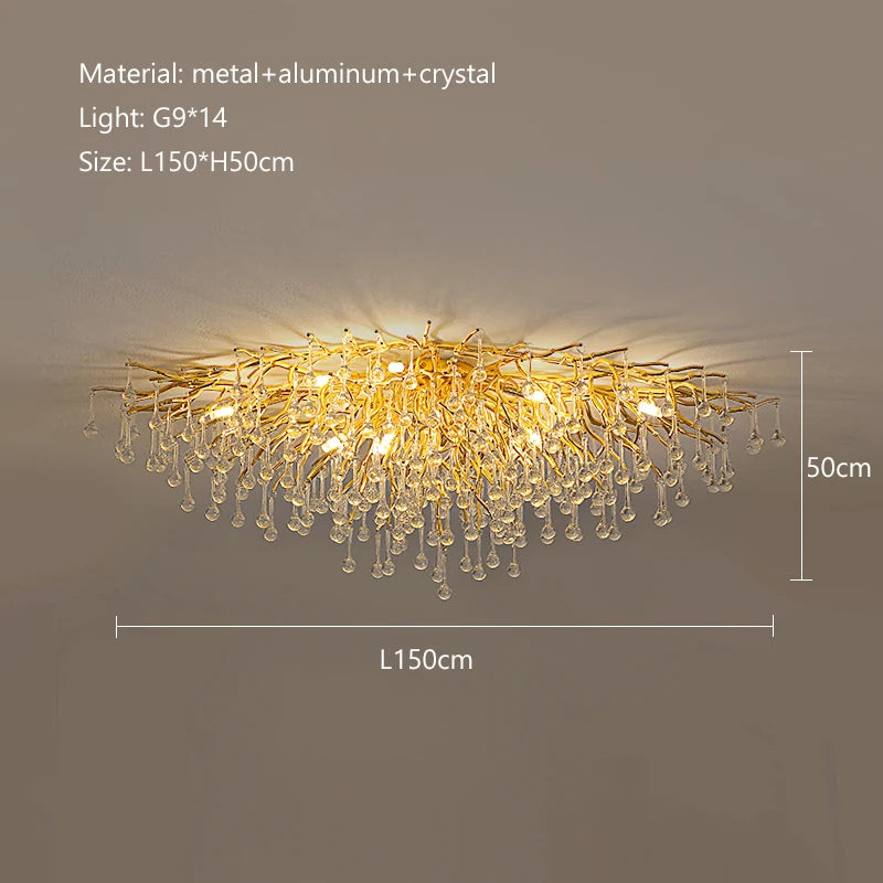 Modern Luxury Crystal Chandelier Living Dining Room Bedroom Crystal Led Ceiling Pendant Lamp Home Decor Hanging Light Fixture