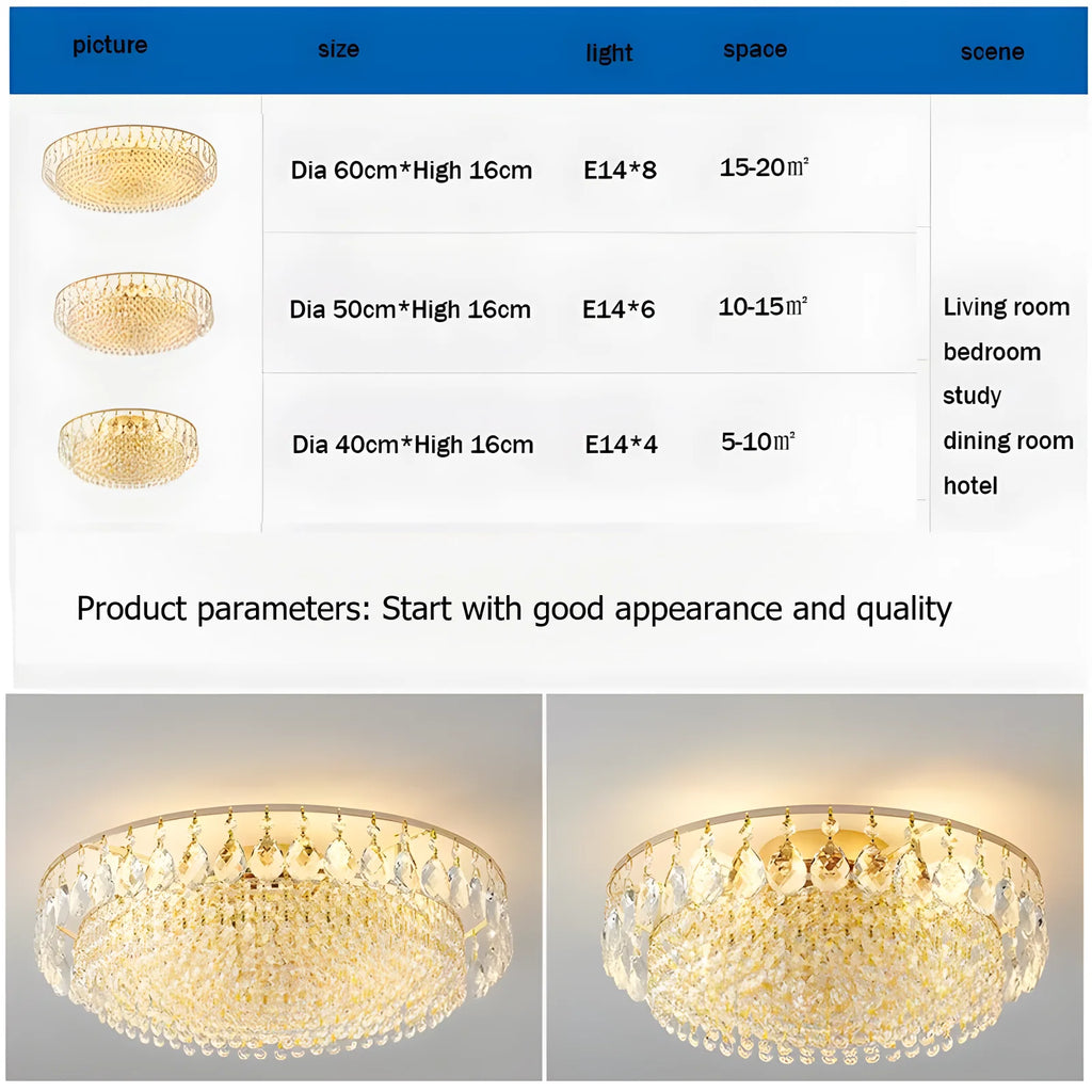 Modern Luxury Crystal Chandelier Luxury Villa Art Living Room Creative Round LED Crystal Ceiling Lamp Hotel hall Room Decoration