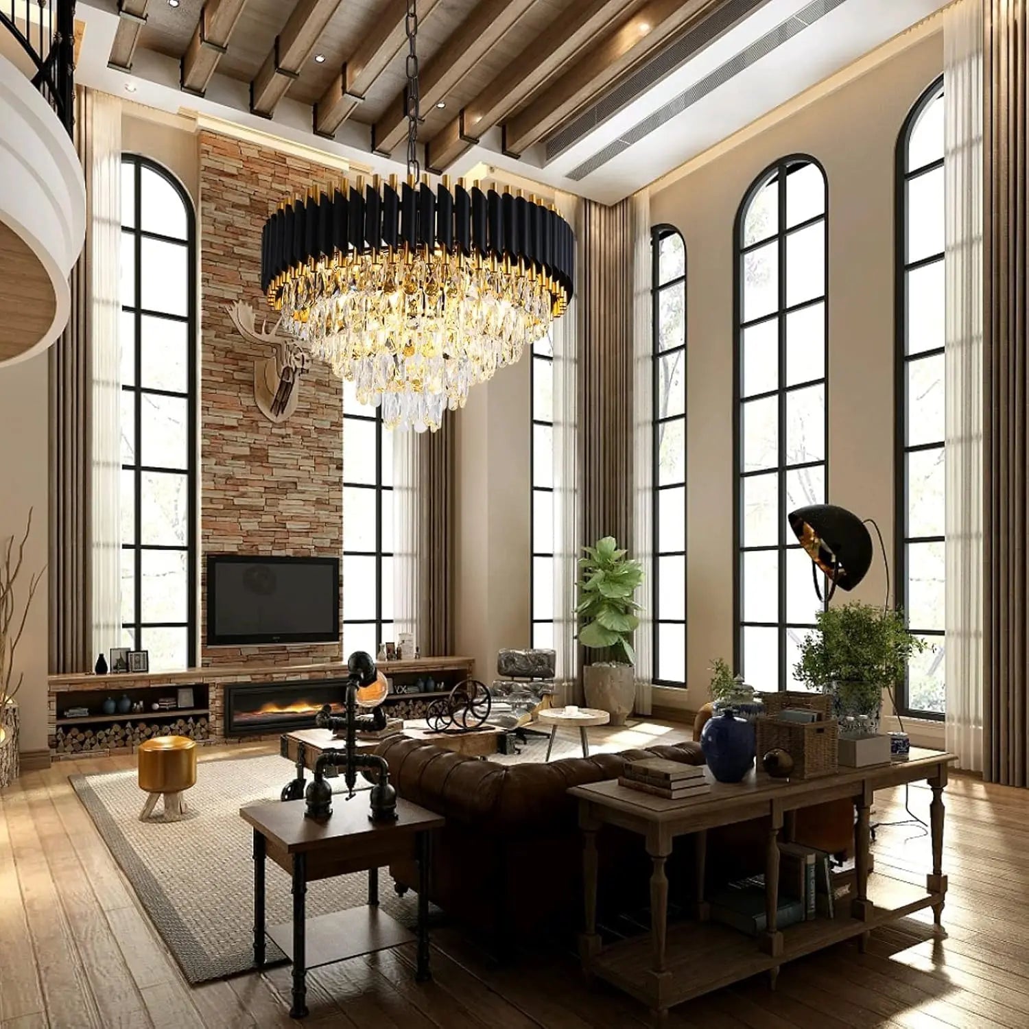 Nordic Luxury Crystal Chandelier Living Room Chandelier Highend Villa Bedroom Crystal Light LED Creative Lighting Fixtures