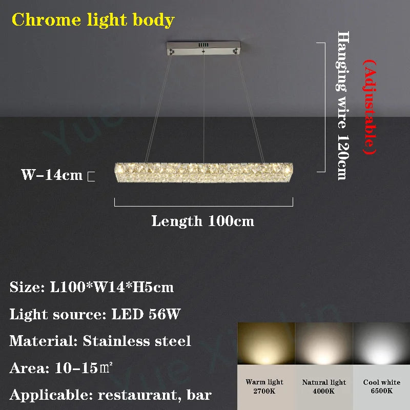 Modern Art Decor Led Chandelier Lighting Crystal Led Pendant Chandelier Lamp Living Room Dining Room Hanging Lights Luminaire