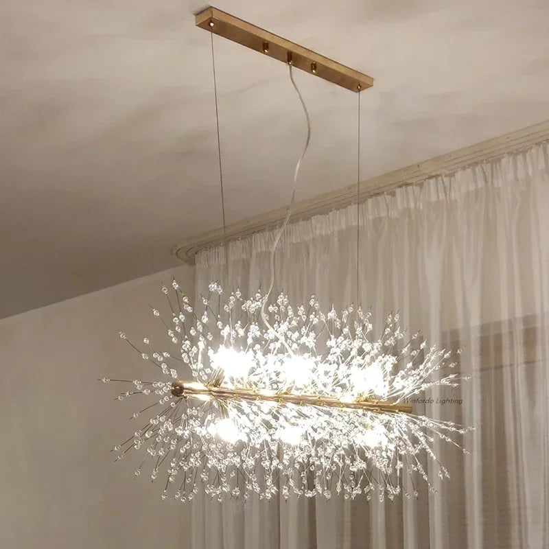 Minimalist Modern Crystal Chandelier Restaurant Dandelion Light Luxury Living Room Crystal Lamp Chandeliers  Pendant Light home