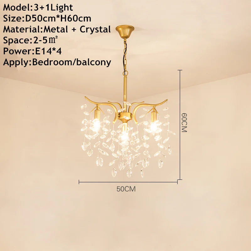 Gold Crystal chandelier K9 lustre crystal Gold Chandelier LED luxury chandelier for Indoor hotel tree branch chandelier