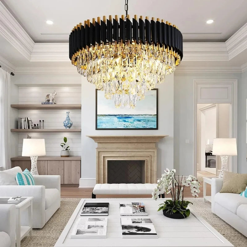 Nordic Luxury Crystal Chandelier Living Room Chandelier Highend Villa Bedroom Crystal Light LED Creative Lighting Fixtures
