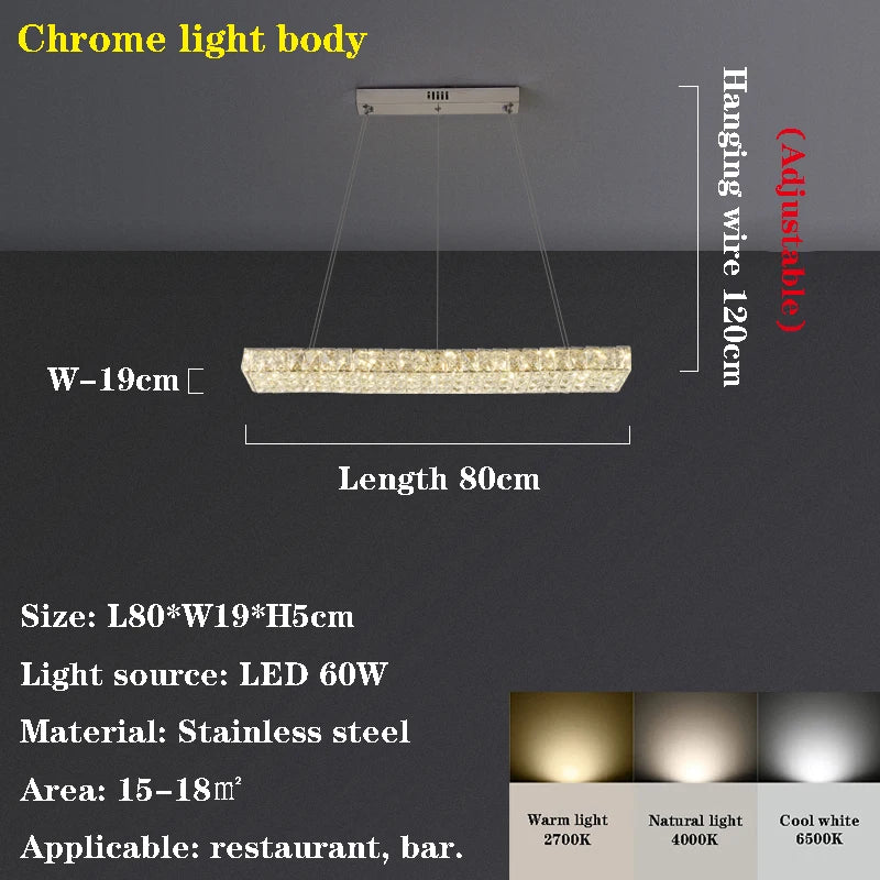 Modern Art Decor Led Chandelier Lighting Crystal Led Pendant Chandelier Lamp Living Room Dining Room Hanging Lights Luminaire