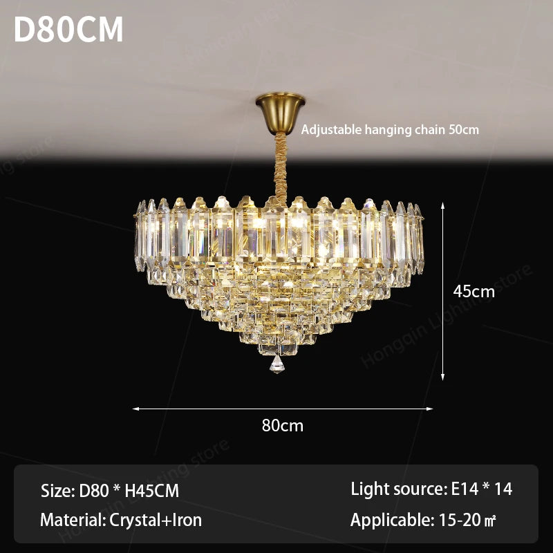 Living Room Chandelier crystal Ceiling Pendant Lamp Design crystal for Hanging Light Lustre Chandelier Over the Dining Table
