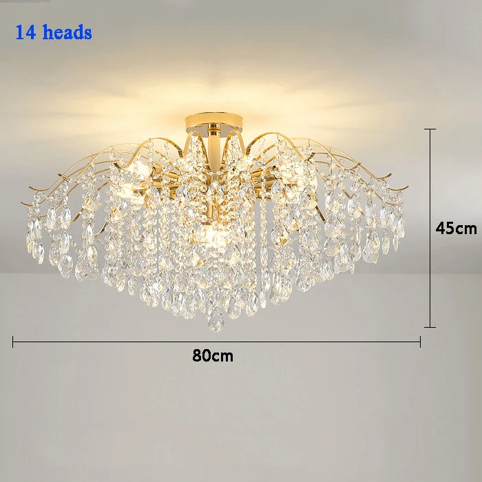 Luxury crystal Chandelier post-modern living room Bedroom LED Lamp simple Ceiling light atmosphere dining room AC95-260V