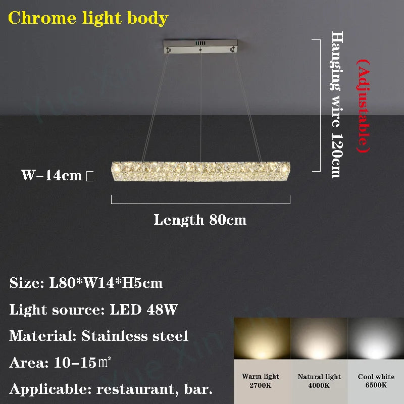 Modern Art Decor Led Chandelier Lighting Crystal Led Pendant Chandelier Lamp Living Room Dining Room Hanging Lights Luminaire