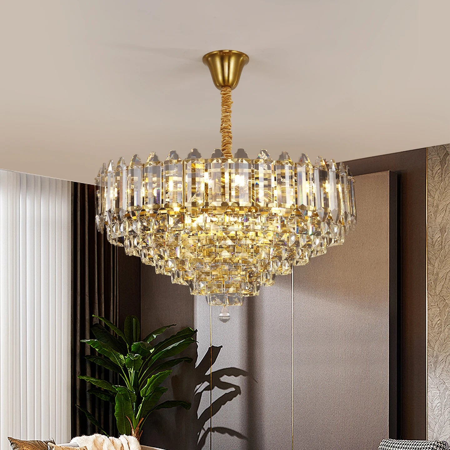 Living Room Chandelier crystal Ceiling Pendant Lamp Design crystal for Hanging Light Lustre Chandelier Over the Dining Table