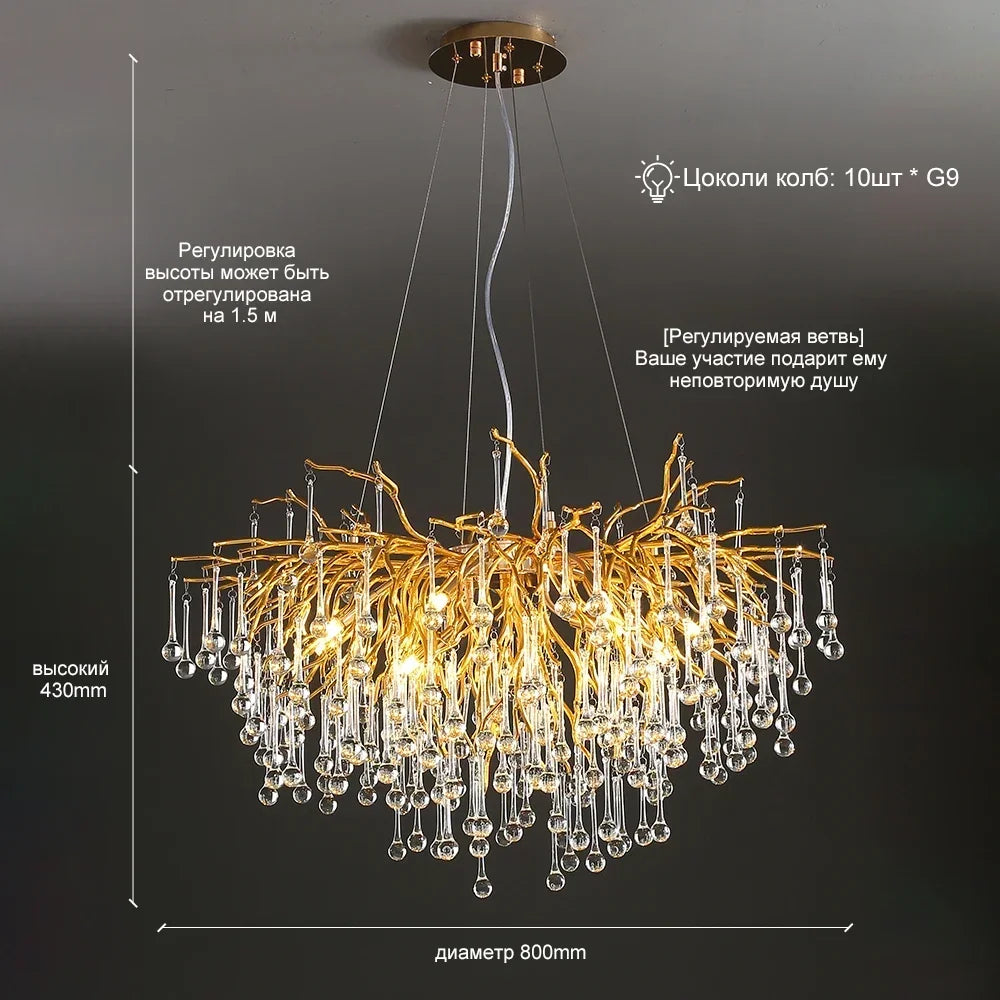 Modern Artpad Chandeliers Decoration Living Room Luxury Crystal Gold Crystal Ceiling Led Chandelier for Dining Room Pendant Lamp