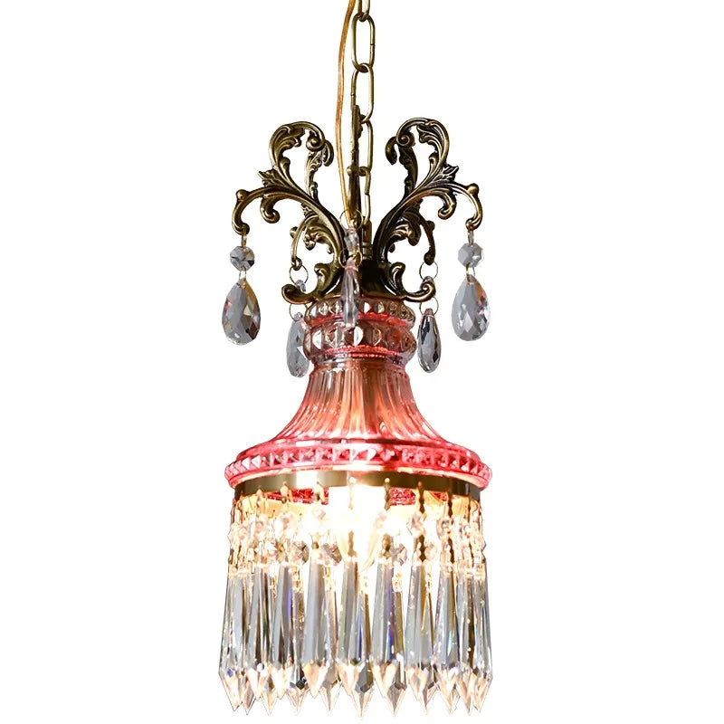 French crystal chandelier atmosphere retro light luxury all copper bedroom bedside porch hallway balcony