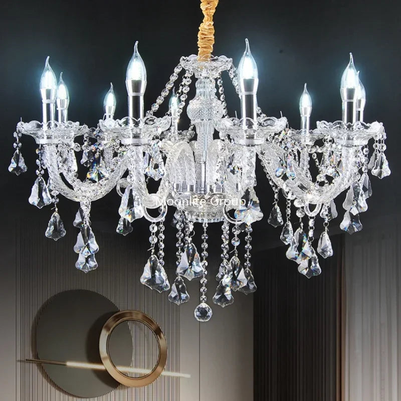 Crystal Modern Chandelier with Luxurious Luster, K9 High-quality Clear Crystal Lamp, Living Room, Auditorium Decoration Light