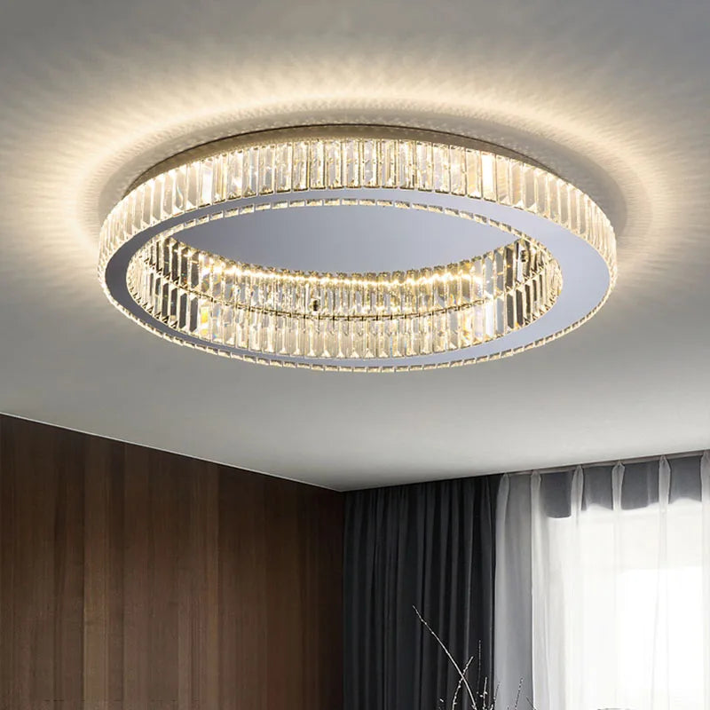 Modern Gold Crystal  Ceiling Chandelier for  Living Room Bedroom Luxury Round Ceiling light  Led Indoor Lighting Decor