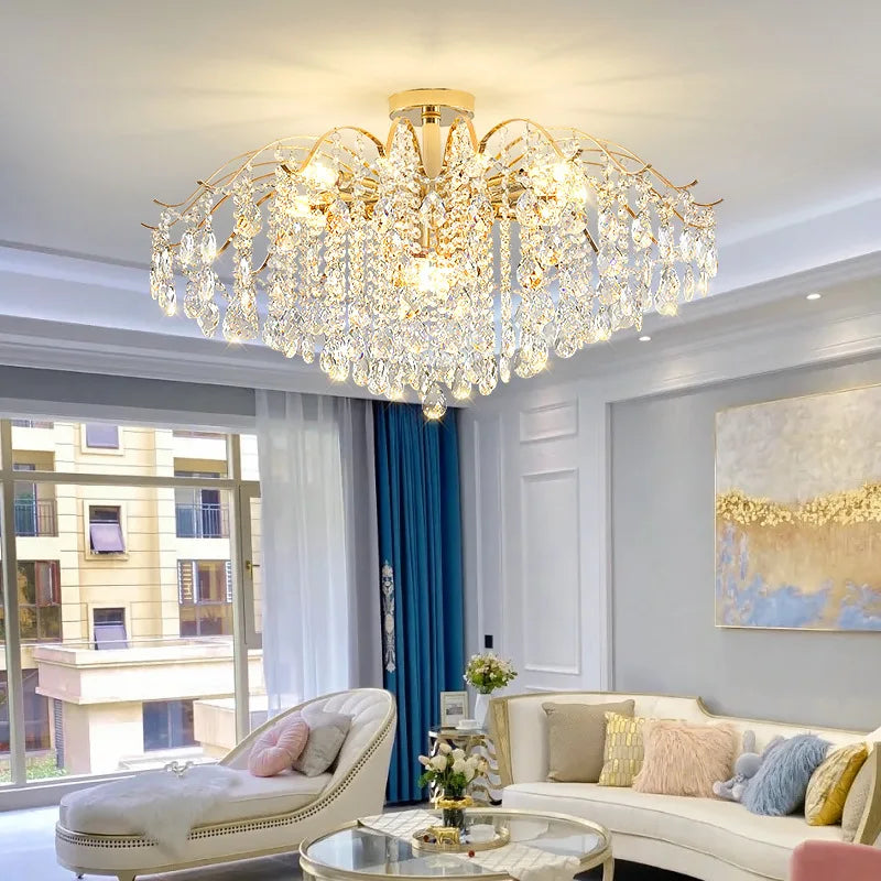 Luxury crystal Chandelier post-modern living room Bedroom LED Lamp simple Ceiling light atmosphere dining room AC95-260V