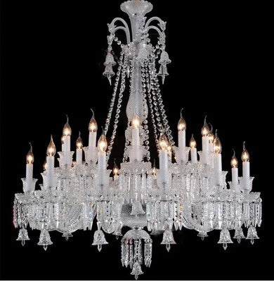 European Crystal Chandelier Living Room Dining Room Bedroom Villa Staircase Lamps White Candle Study Light Transparent Luminaire