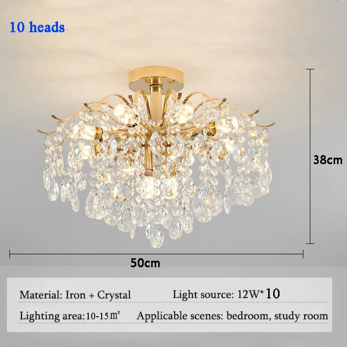 Luxury crystal Chandelier post-modern living room Bedroom LED Lamp simple Ceiling light atmosphere dining room AC95-260V