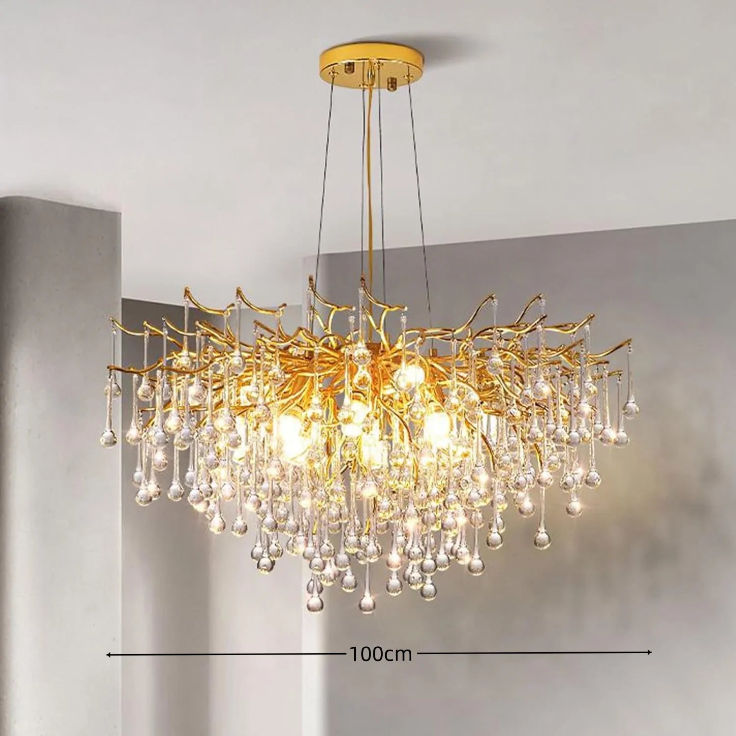 Postmodern luxury gold crystal chandelier Nordic design home decoration living room hotel lobby lighting restaurant chandelier