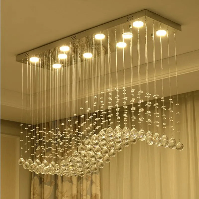 Italian Crystal Chandelier Lighting Living room Bar Kitchen island Wedding Chandelier  K9 Crystal rectangle chandelier lamp