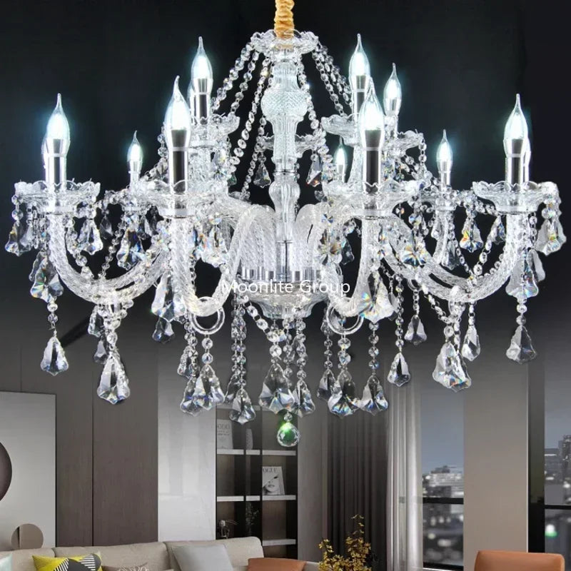 Crystal Modern Chandelier with Luxurious Luster, K9 High-quality Clear Crystal Lamp, Living Room, Auditorium Decoration Light