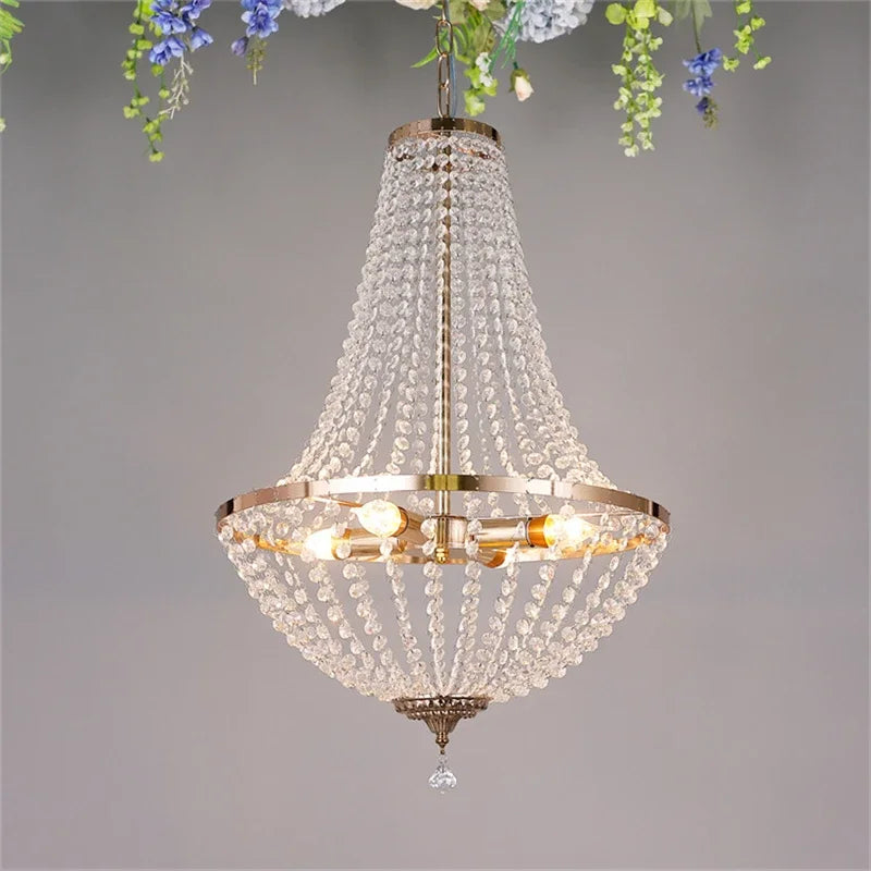 Modern Crystal Chandelier Living Room Pendant Lighting Gold Finish Ceiling Light Fixture for wedding Party Event Decoration