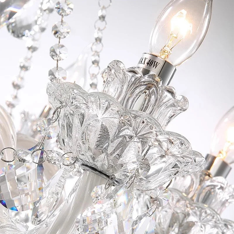 Crystal chandelier French European living room chandelier bedroom high-end luxury court style candle crystal lamp