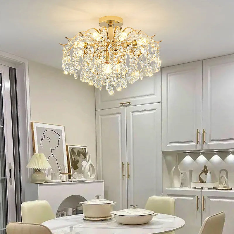 Luxury crystal Chandelier post-modern living room Bedroom LED Lamp simple Ceiling light atmosphere dining room AC95-260V
