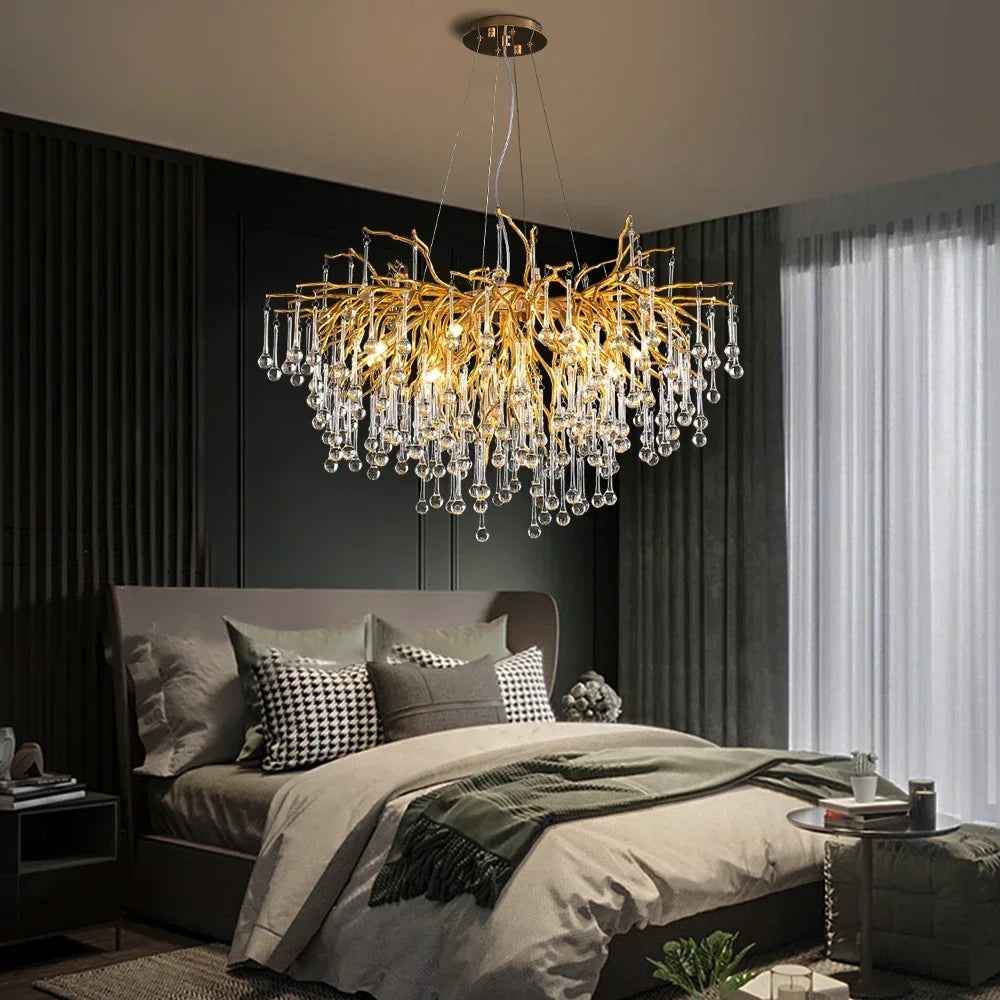 Modern Artpad Chandeliers Decoration Living Room Luxury Crystal Gold Crystal Ceiling Led Chandelier for Dining Room Pendant Lamp