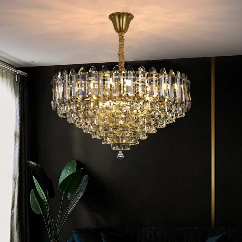 Living Room Chandelier crystal Ceiling Pendant Lamp Design crystal for Hanging Light Lustre Chandelier Over the Dining Table