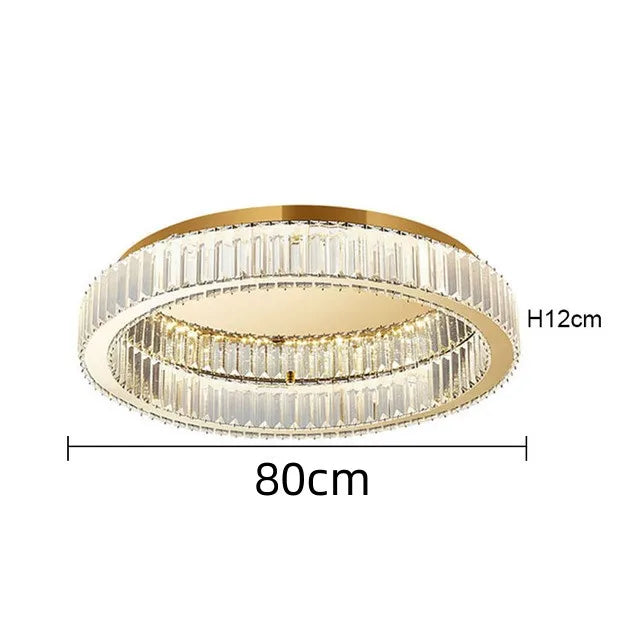 Modern Gold Crystal  Ceiling Chandelier for  Living Room Bedroom Luxury Round Ceiling light  Led Indoor Lighting Decor