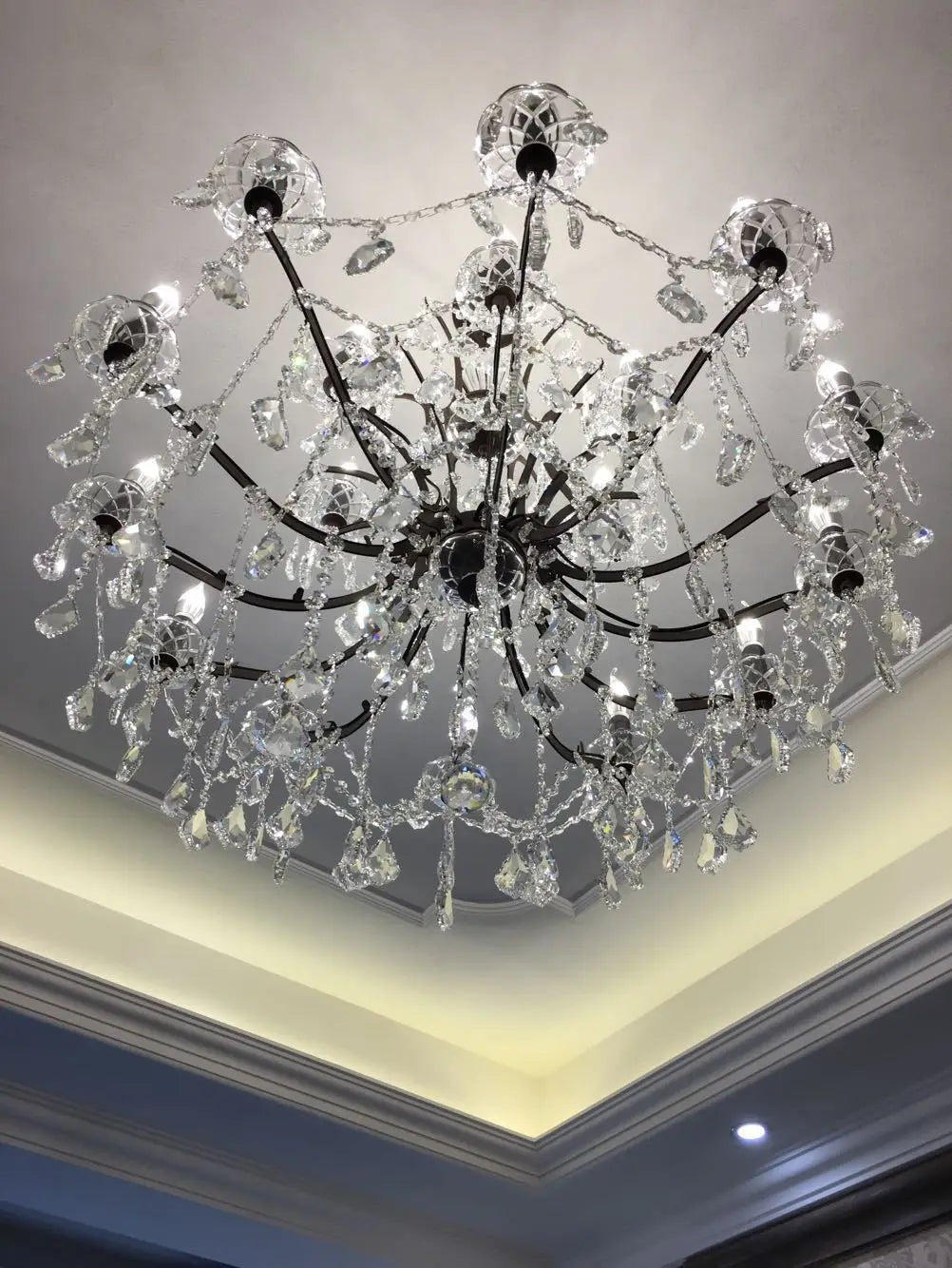 European crystal chandelier E14 retro loft living room bedroom home crystal lighting luxury villa restaurant candle lighting