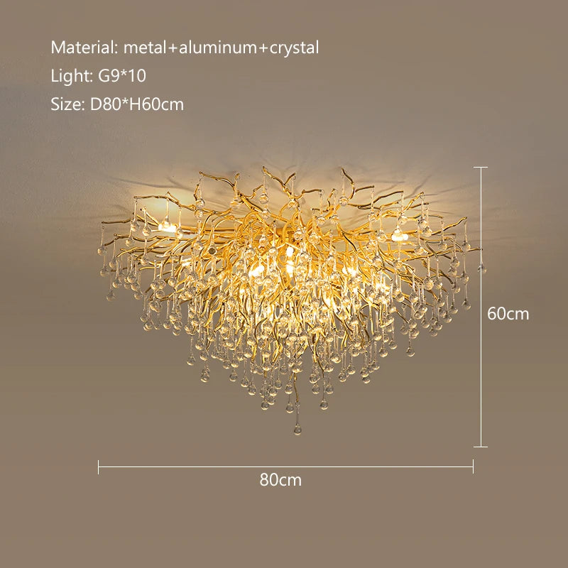 Modern Luxury Crystal Chandelier Living Dining Room Bedroom Crystal Led Ceiling Pendant Lamp Home Decor Hanging Light Fixture