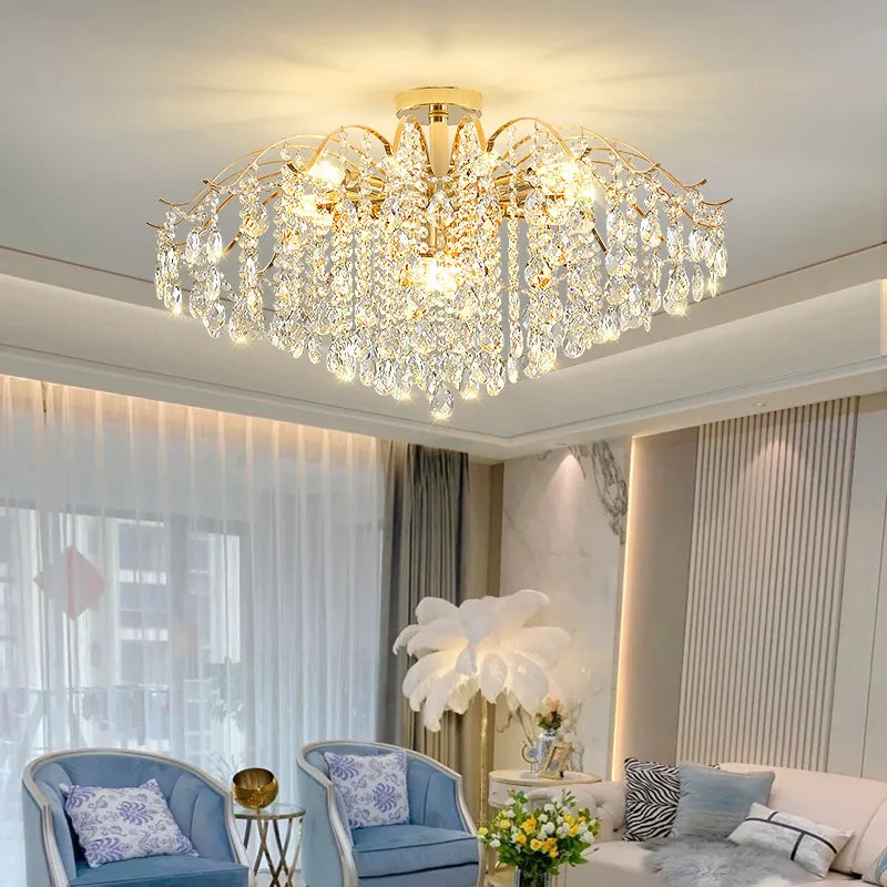 Luxury crystal Chandelier post-modern living room Bedroom LED Lamp simple Ceiling light atmosphere dining room AC95-260V