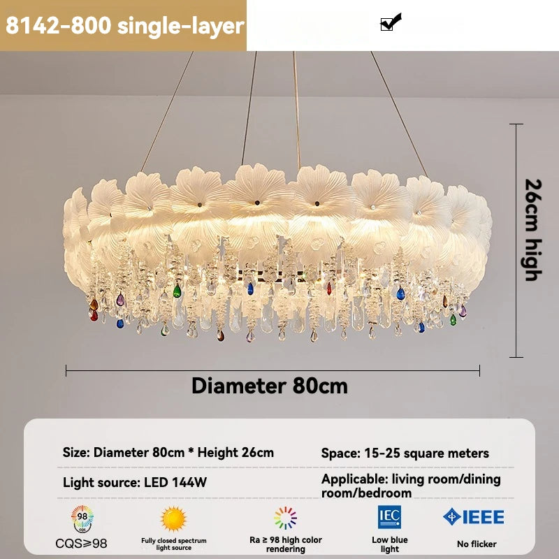 French Crystal Chandelier Modern Luxury Pendant Light for Living Room Dining Room Bedroom 2024 Minimalist Elegant Chandelier