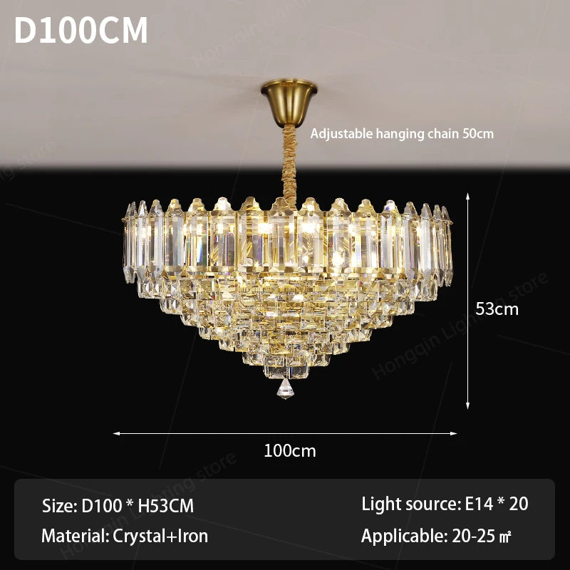 Living Room Chandelier crystal Ceiling Pendant Lamp Design crystal for Hanging Light Lustre Chandelier Over the Dining Table